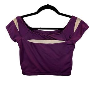 Balera Dance Ladies Burgundy and Nude Cropped Dance Top‎ Size Medium